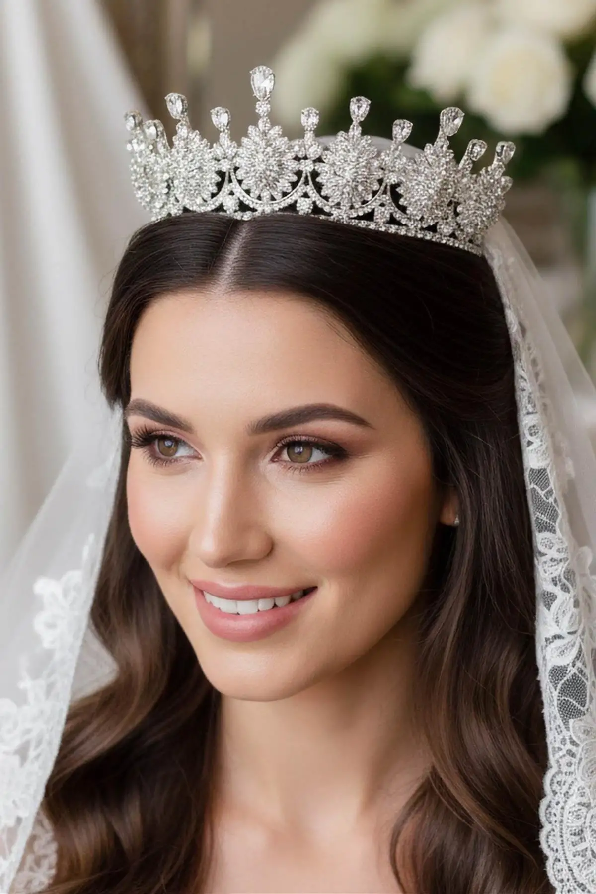 Zirkon Taşlı Gelin/Kına/Nişan/Söz Tasarım Taç