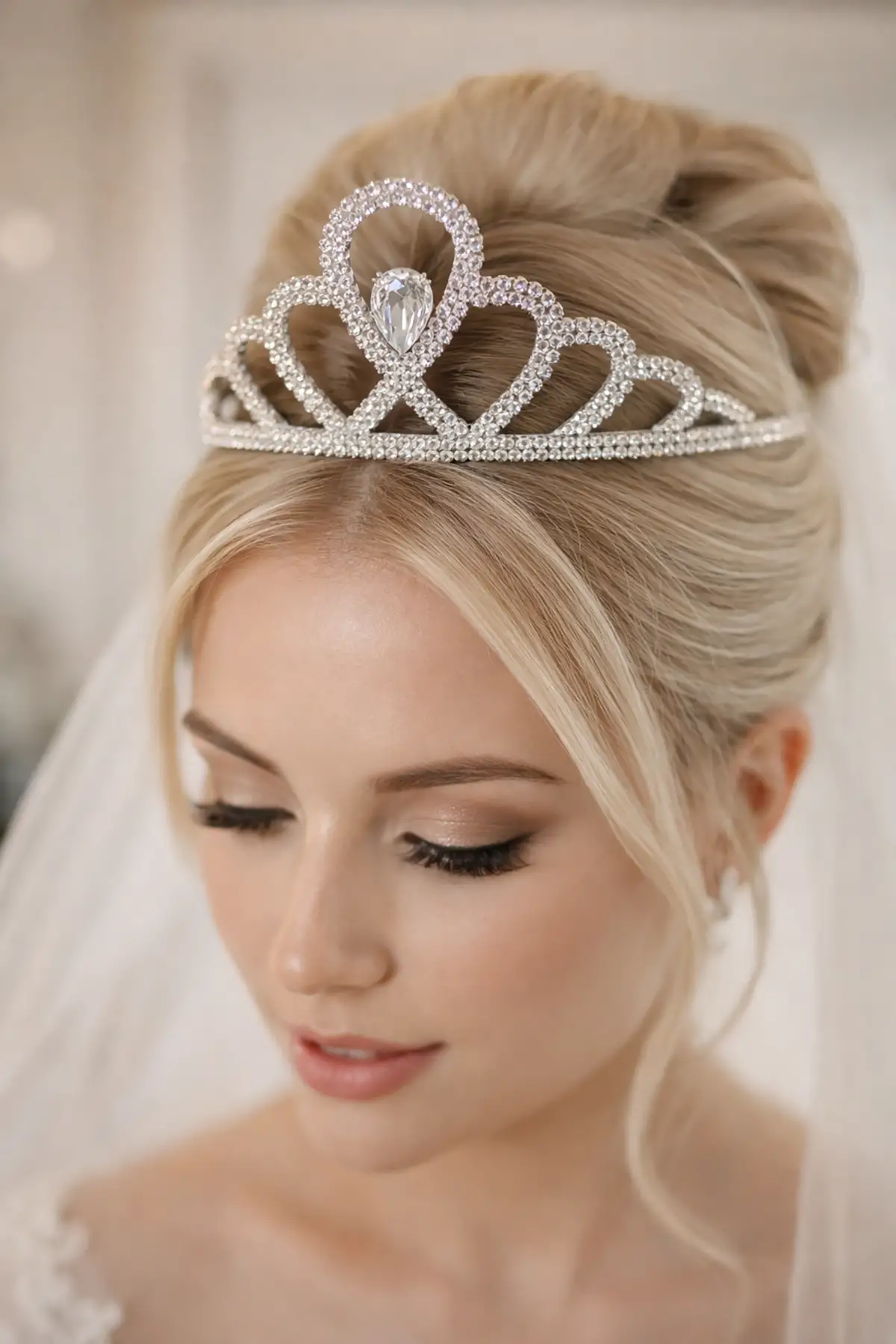 Zirkon Taşlı Gelin/Kına/Nişan/Söz Tasarım Taç