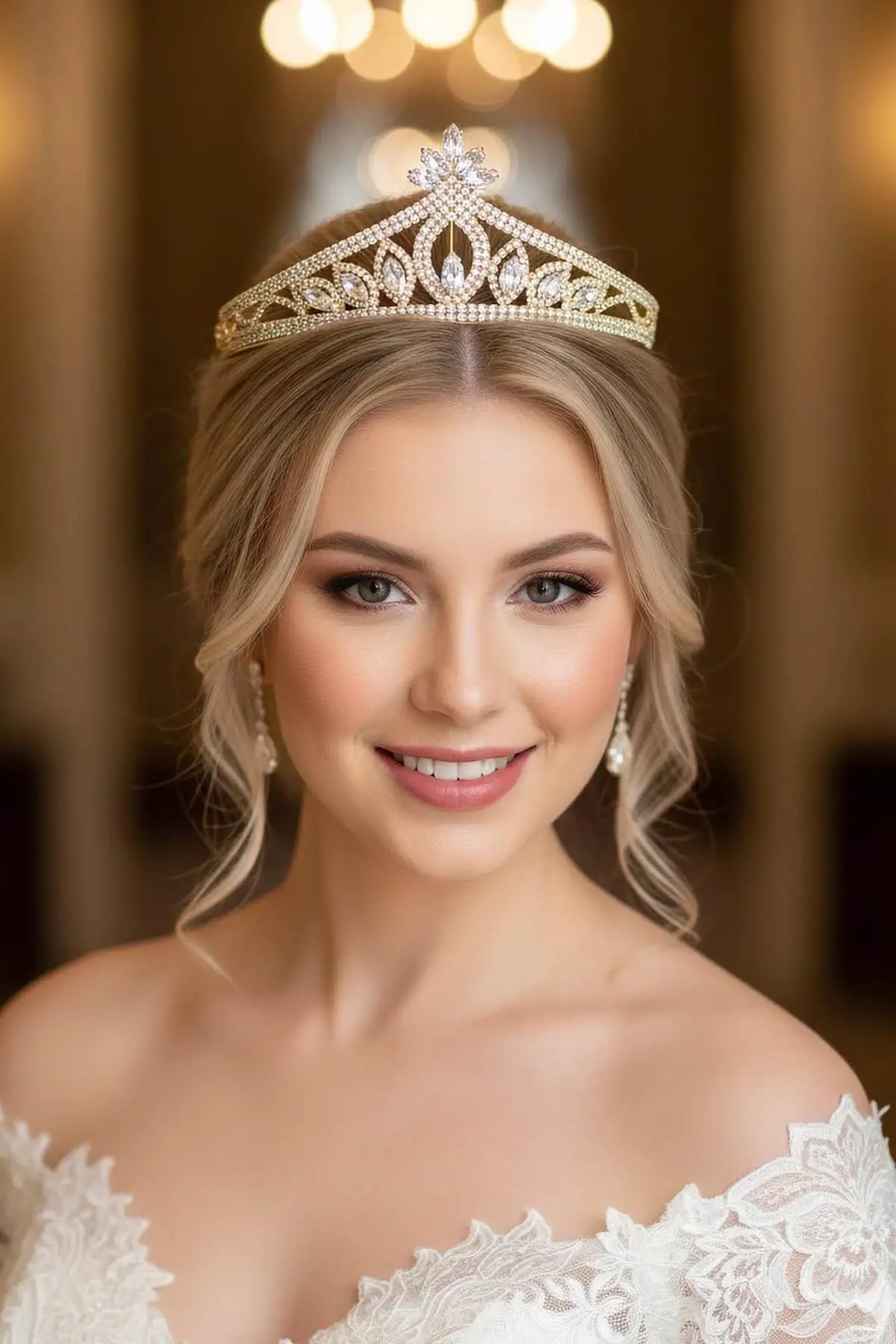 Zirkon Taşlı Gelin/Kına/Nişan/Söz Tasarım Taç