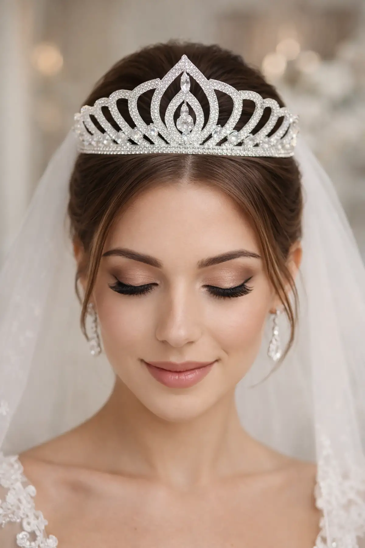 Zirkon Taşlı Gelin/Kına/Nişan/Söz Tasarım Taç