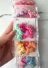 10lu Karışık Renk Ayıcık Figürlü Lastik Toka Ve Yan Toka Set