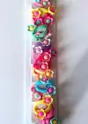 10lu Karışık Renk Çiçek Figürlü Lastik Toka Set