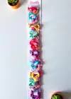 10lu Karışık Renk Kalp Figürlü Lastik Toka Set