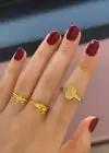 100lü Altın Renk Karışık Figürlü Ayarlanabilir Yüzük Set
