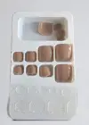 12li Açık Kahve Renk Ayak Takma Tırnak (Yapıştırıcılı)