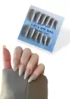 12li Açık Kahverengi Renk Jel Görünümlü Takma Tırnak Set (Yapıştırıcılı)