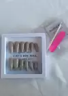 12li Açık Kahverengi Renk Jel Görünümlü Takma Tırnak Set (Yapıştırıcılı)