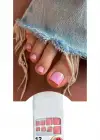 12li Açık Pembe Renk Takma Tırnak Set (Yapıştırıcılı)