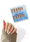 12li Bej Renk Jel Görünümlü Takma Tırnak Set (Yapıştırıcılı)