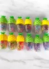 12li Karışık Renk Ananas Figürlü Perma Lastik Toka Set