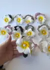 12li Karışık Renk Çiçek Figürlü Lastik Toka Set