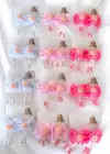 12li Karışık Renk Çiçek Figürlü Pens Toka Set