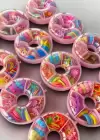 12li Karışık Renk Donut Figürlü Çocuk Toka Set