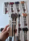 12li Karışık Renk Gül Figürlü Topuz Kalemi/ Tokası Set