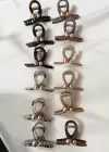 12li Karışık Renk İnci Detaylı Mandal Toka Set