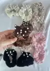 12li Karışık Renk Kelebek Figürlü İnci Detaylı Simit Toka Set