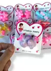 12li Karışık Renk Kelebek Figürlü Lastik Toka Set