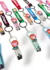 12li Karışık Renk Kız Figürlü Tırnak Makası/Anahtarlık Set
