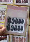 12li Karışık Renk Kurdele Figürlü Takma Tırnak Seti