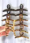 12li Karışık Renk Leopar Desenli Mandal Toka Set
