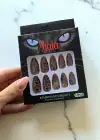 12li Karışık Renk Leopar Desenli Takma Tırnak Set