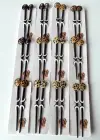12li Karışık Renk Leopar Desenli Topuz Kalemi/ Tokası Set