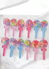 12li Karışık Renk Lolipop Figürlü Toka Set