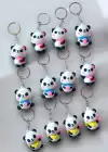 12li Karışık Renk Panda Figülü Anahtarlık Set