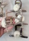 12li Karışık Renk Peluş Detaylı Mandal Toka Set