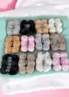 12li Karışık Renk Peluş Mandal Toka Set