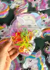 12li Karışık Renk Unicorn Figürlü Lastik Toka Set