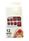 12li Kırmızı Renk Takma Tırnak Set (Yapıştırıcılı)