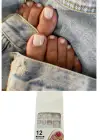 12li Krem Renk Takma Tırnak Set (Yapıştırıcılı)