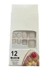 12li Krem Renk Takma Tırnak Set (Yapıştırıcılı)