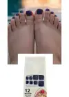 12li Lacivert Renk Takma Tırnak Set (Yapıştırıcılı)