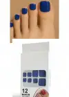 12li Lacivert Renk Takma Tırnak Set (Yapıştırıcılı)