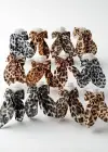 12li Leopar Desenli Kurdele Figürlü Otomat Toka Set