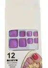 12li Lila Renk Takma Tırnak Set (Yapıştırıcılı)
