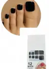 12li Siyah Renk Takma Tırnak Set (Yapıştırıcılı)