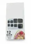 12li Siyah Renk Takma Tırnak Set (Yapıştırıcılı)