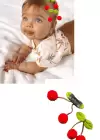2li Kırmızı Renk Kiraz Figürlü Saçsız Bebek Tokası