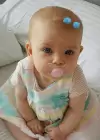 2li Mavi Renk Ponponlu Saçsız Bebek Tokası