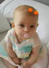 2li Turuncu Renk Ponponlu Saçsız Bebek Tokası