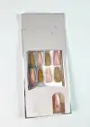 24lü Altın Renk Simli Ve Hologramlı Takma Tırnak (Yapıştırıcılı)