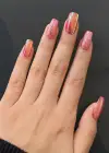 24lü Pembe Renk Simli Ve Hologramlı Takma Tırnak (Yapıştırıcılı)