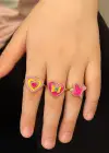 3lü Karışık Renk Çocuk Yüzük Set
