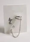 4lü Gümüş Renk Kelebek Figürlü Taş Detaylı Küpe Set