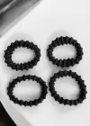 4lü Siyah Renk Lastik Toka