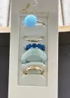 5li Altın Ve Mavi Renk Karışık Figürlü Yüzük Set