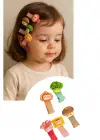 5li Karışık Renk Sebze Figürlü Yan Toka Set
